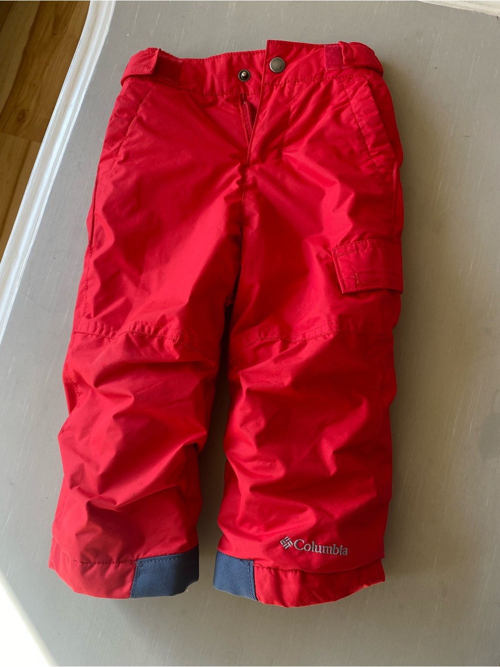 Columbia Kids Red Snow Pants with Dark Hem Accents